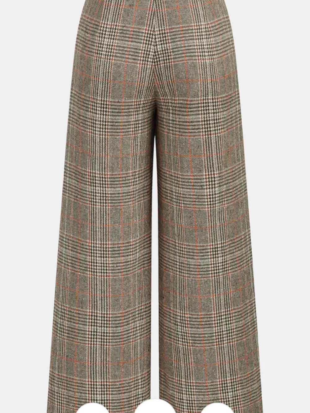 Commense Belted Plaid High-Waisted Pants NWT Brown L - Picture 5 of 5
